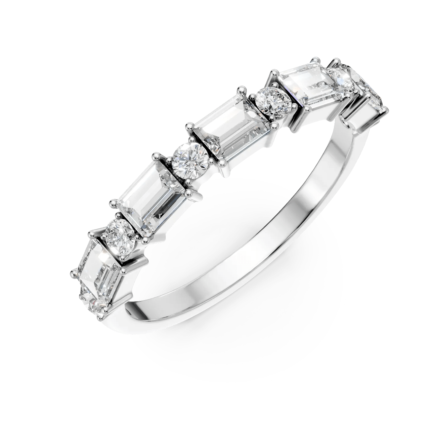 Inel enola din aur alb cu diamante de 0.7ct create în laborator Inel enola din aur alb cu diamante de 0.7ct create în laborator