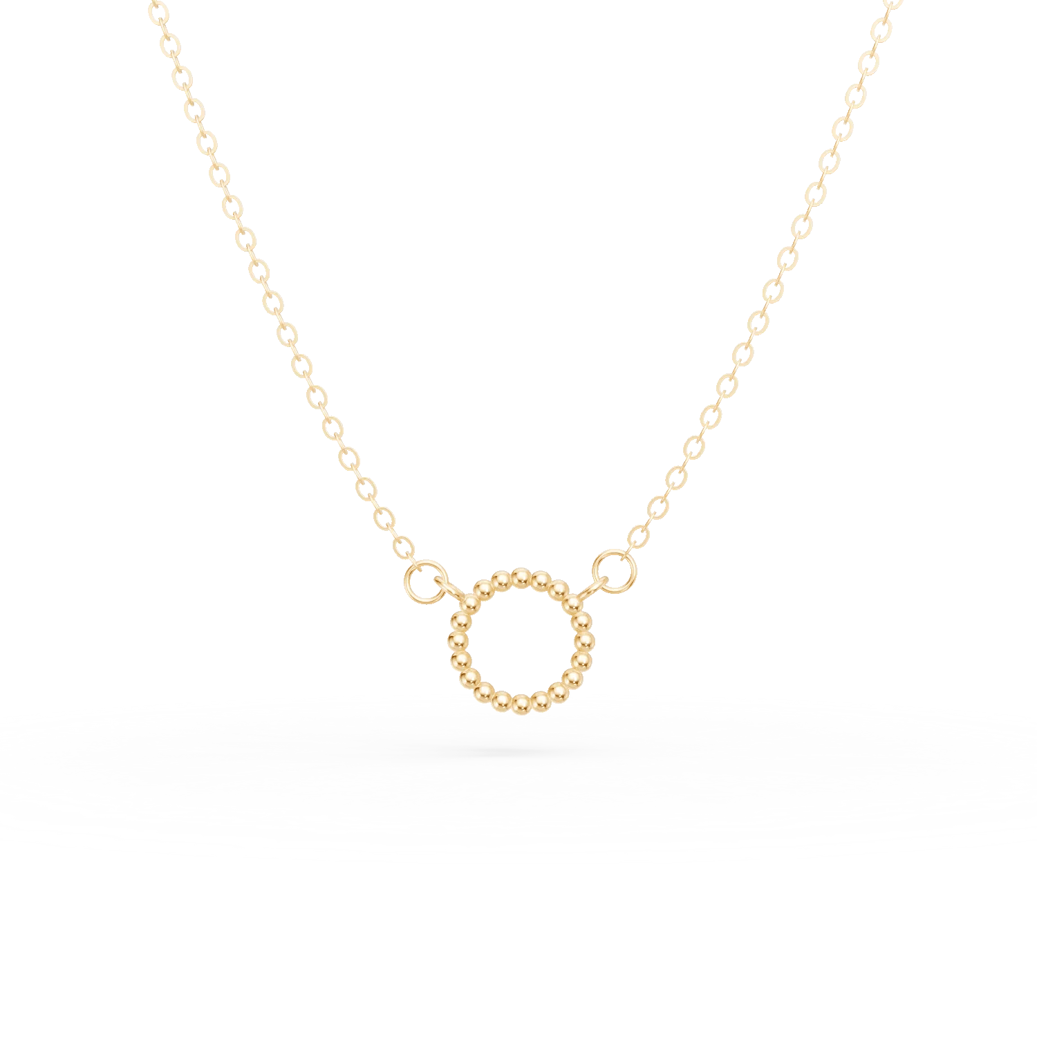 Lanț cu pandantiv cerc din aur galben Lanț cu pandantiv cerc din aur galben