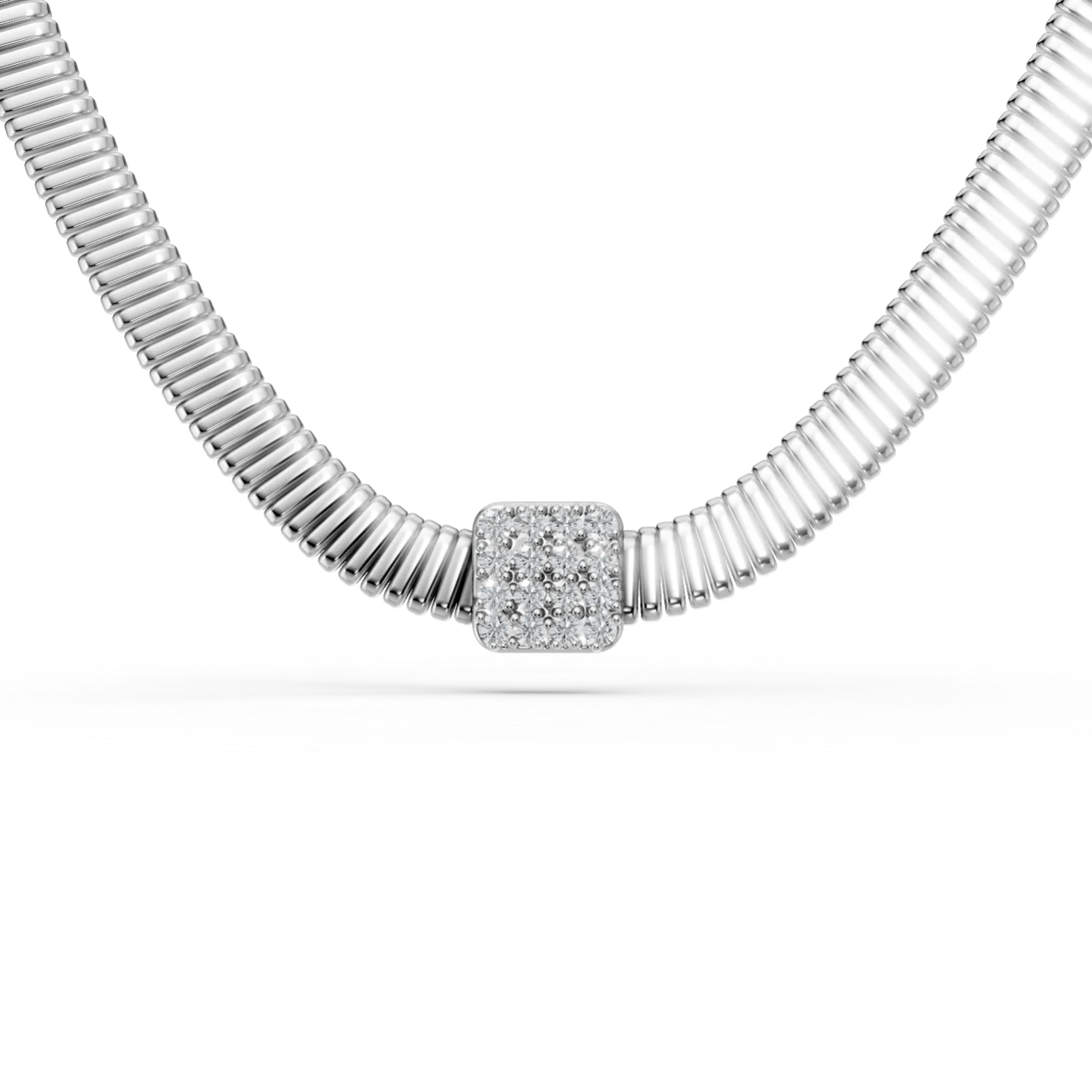 Colier din aur alb cu diamante de 0.19ct Colier din aur alb cu diamante de 0.19ct