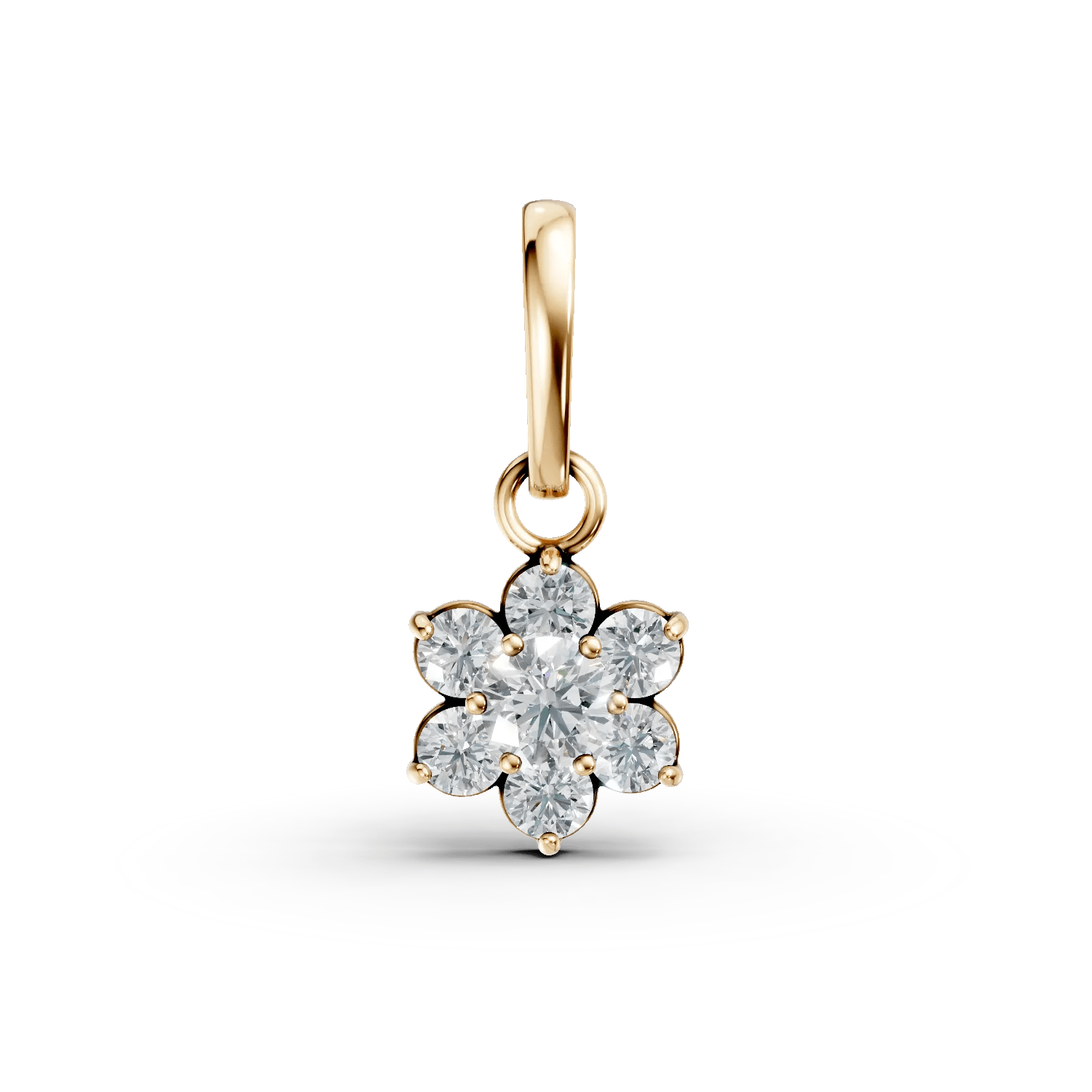 Pandantiv floare în aur galben cu zirconii Pandantiv floare în aur galben cu zirconii