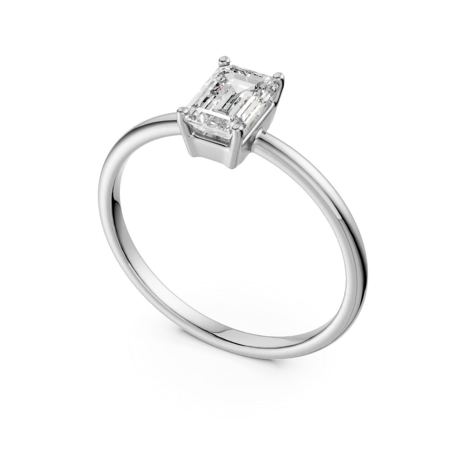 Inel de logodnă din aur alb cu zirconia solitaire Inel de logodnă din aur alb cu zirconia solitaire