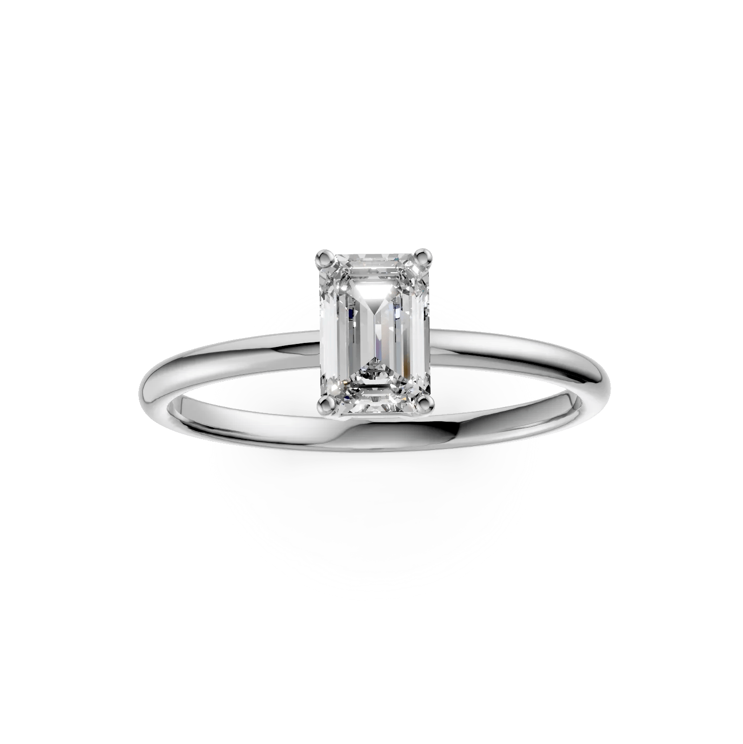 Inel de logodnă din aur alb cu zirconia solitaire Inel de logodnă din aur alb cu zirconia solitaire