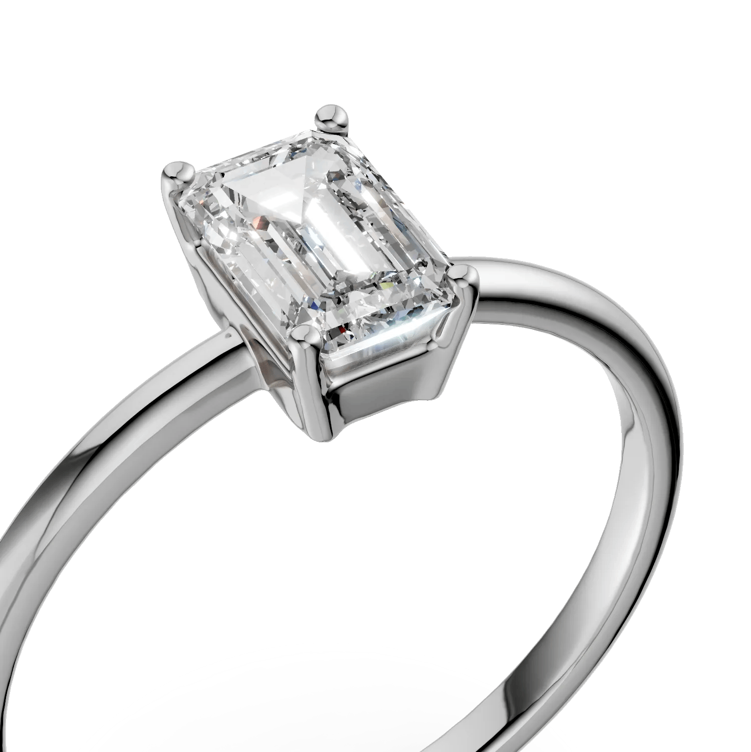 Inel de logodnă din aur alb cu zirconia solitaire Inel de logodnă din aur alb cu zirconia solitaire