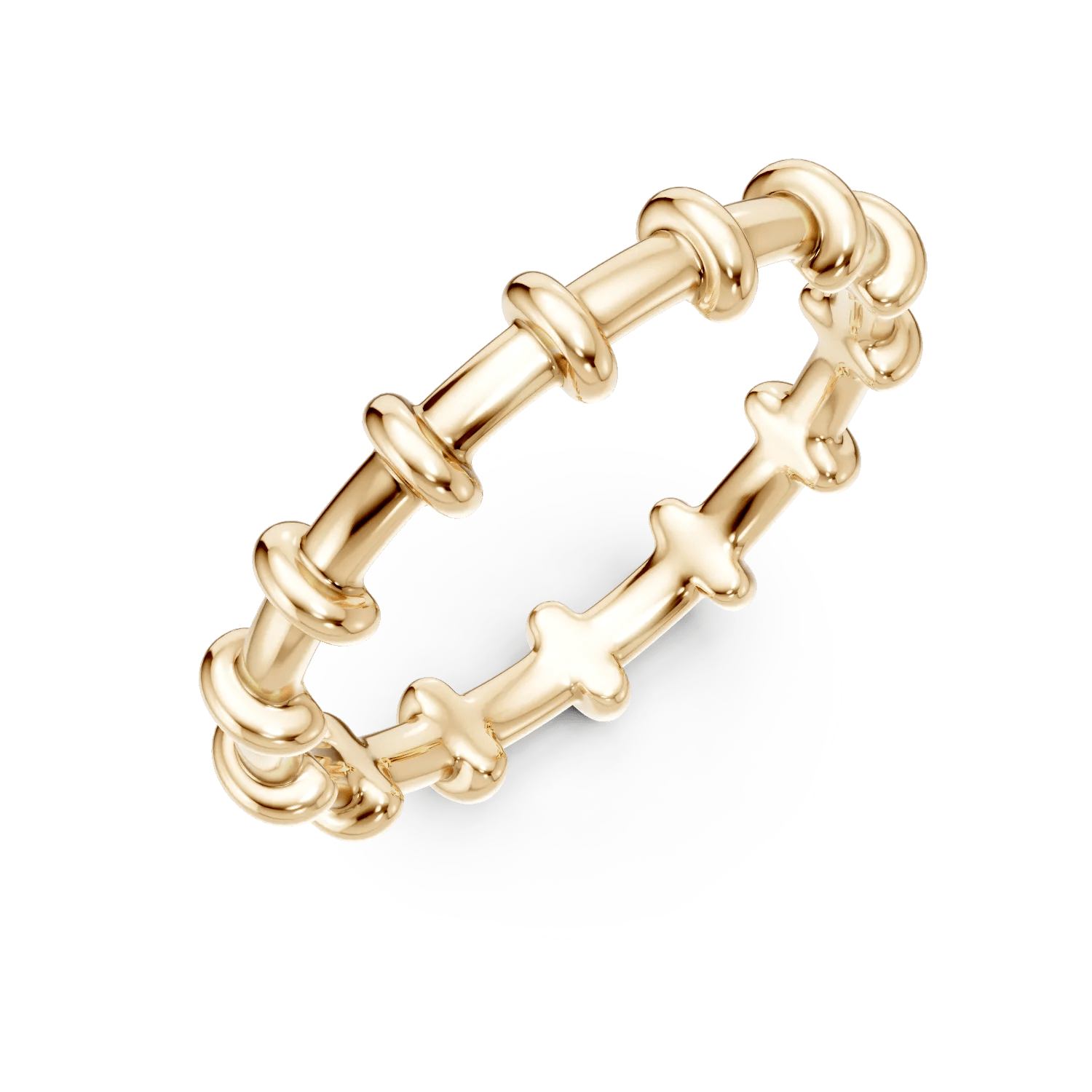 Inel cu biluțe din aur galben Inel cu biluțe din aur galben