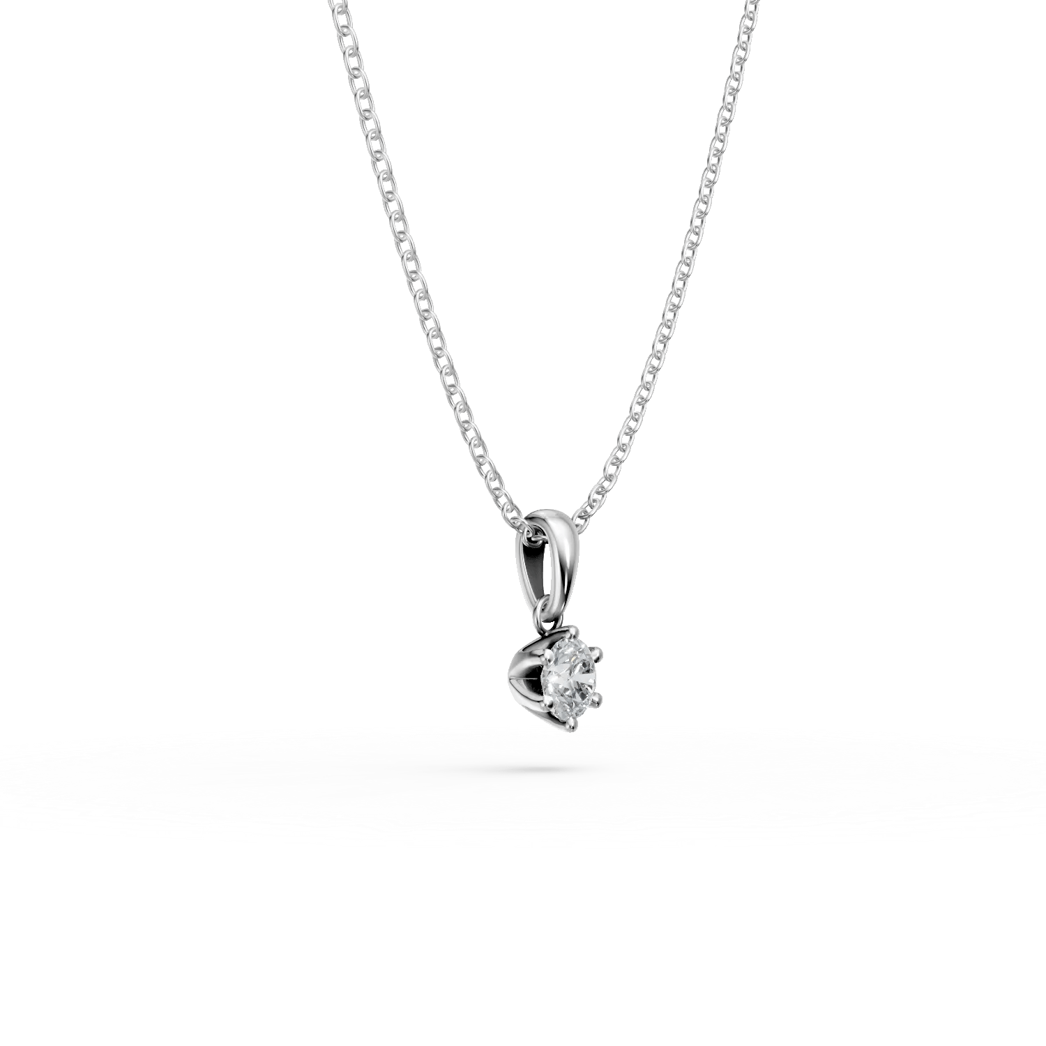 Lanț aur alb cu diamant solitaire 0.3ct Lanț aur alb cu diamant solitaire 0.3ct