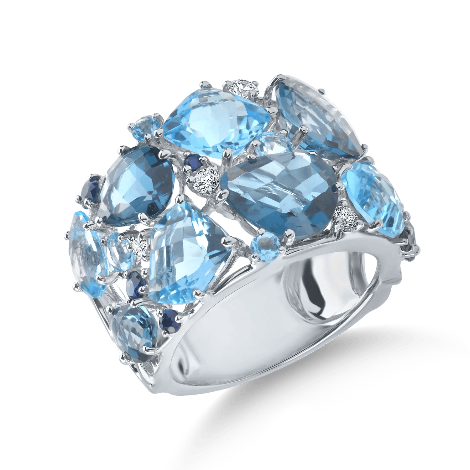 Inel din aur alb cu pietre preţioase şi semipreţioase de 14.79ct – Teilor Inel din aur alb cu pietre preţioase şi semipreţioase de 14.79ct – Teilor