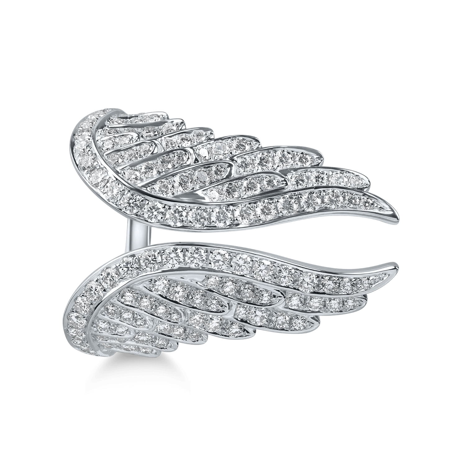 Inel cu aripi din aur alb și diamante – 1.7ct Inel cu aripi din aur alb și diamante - 1.7ct