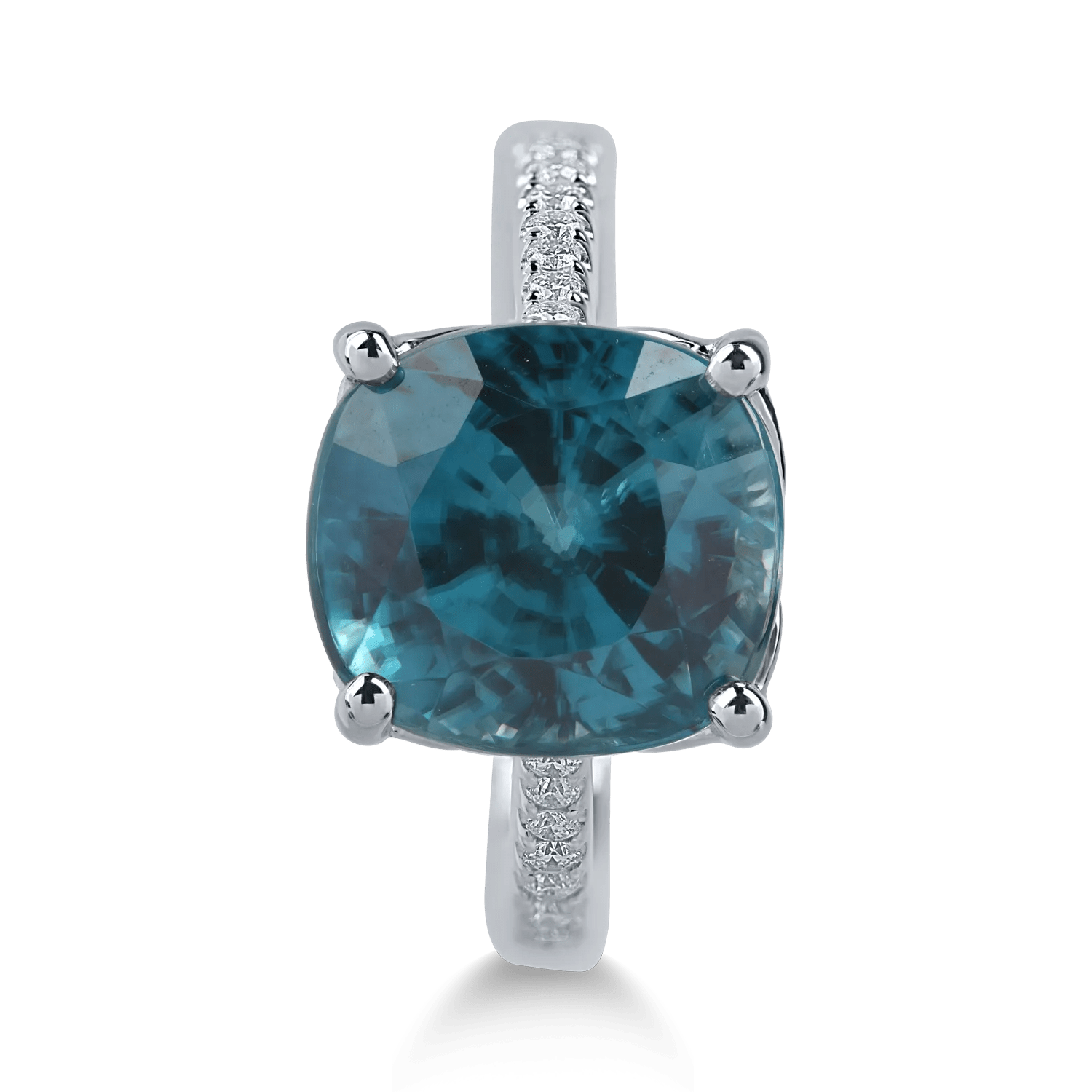 Inel din aur alb cu zirconia și diamante Inel din aur alb cu zirconia și diamante