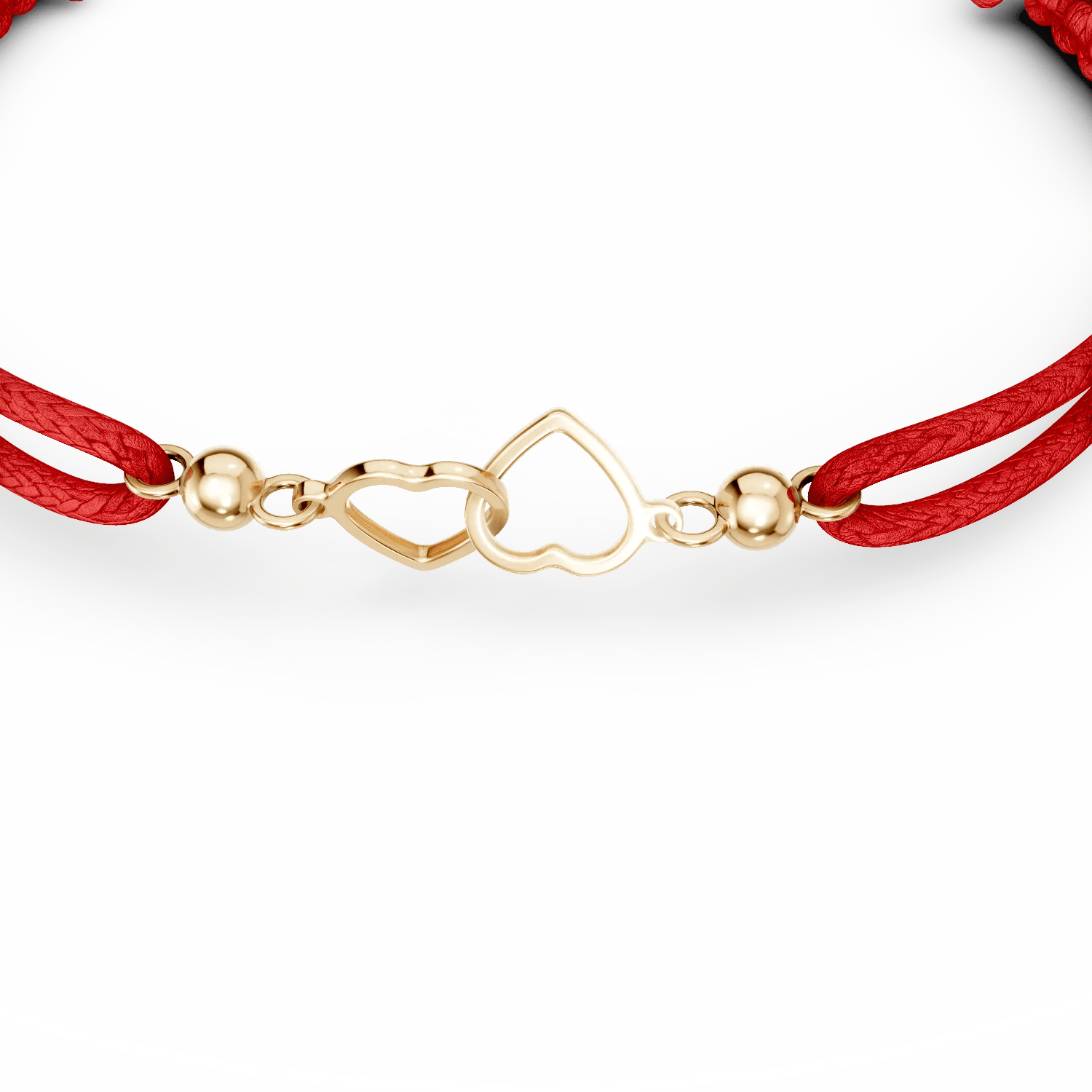 Brățară șnur cu pandantiv inimioare aur galben Brățară șnur cu pandantiv inimioare aur galben