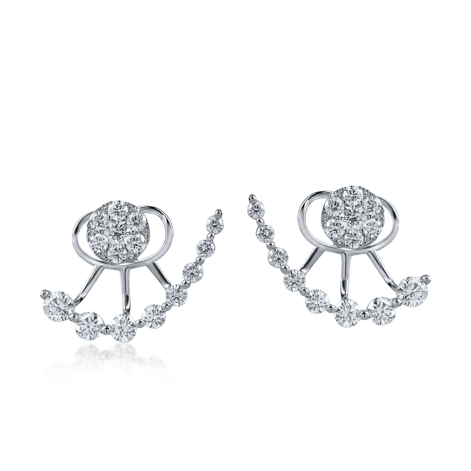 Cercei din aur alb cu diamante – Teilor Cercei din aur alb cu diamante – Teilor