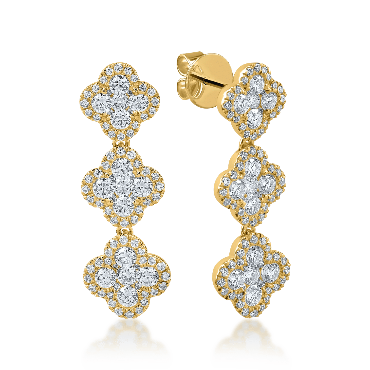 Cercei aur galben cu diamante 1.8ct Cercei aur galben cu diamante 1.8ct