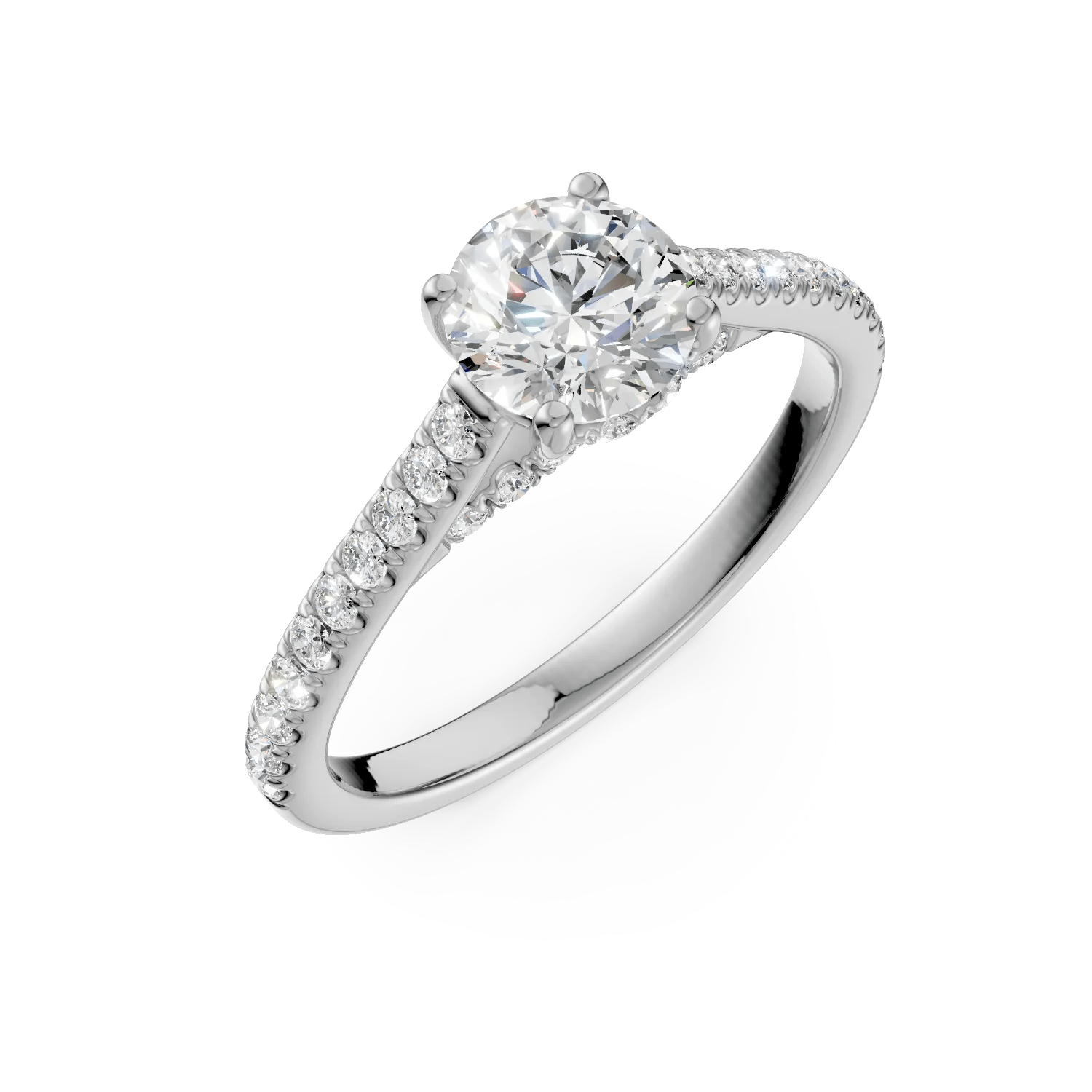 Inel de logodnă din aur alb cu diamante de 1.4ct sintetice Inel de logodnă din aur alb cu diamante de 1.4ct sintetice