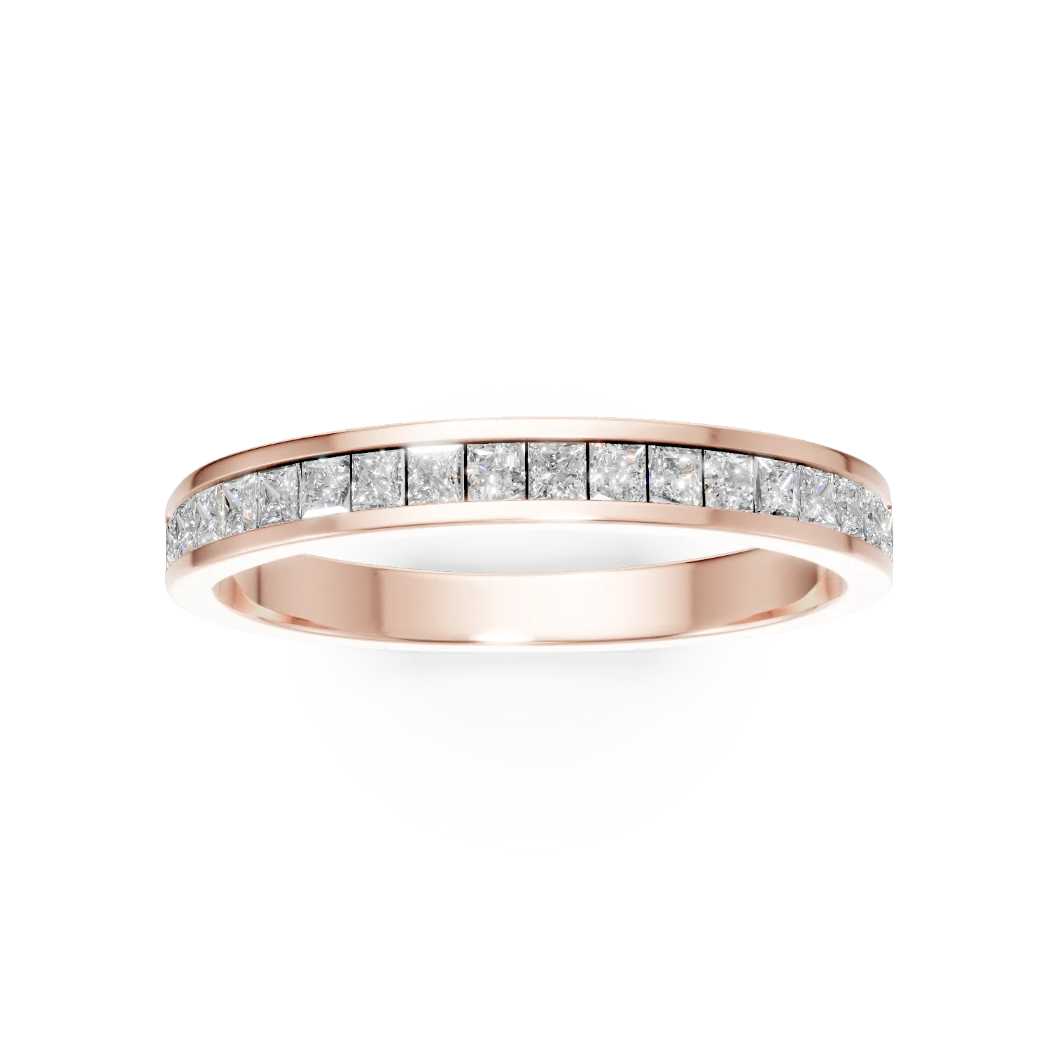 Inel semi eternity aur roz cu diamante 0.3ct Inel semi eternity aur roz cu diamante 0.3ct