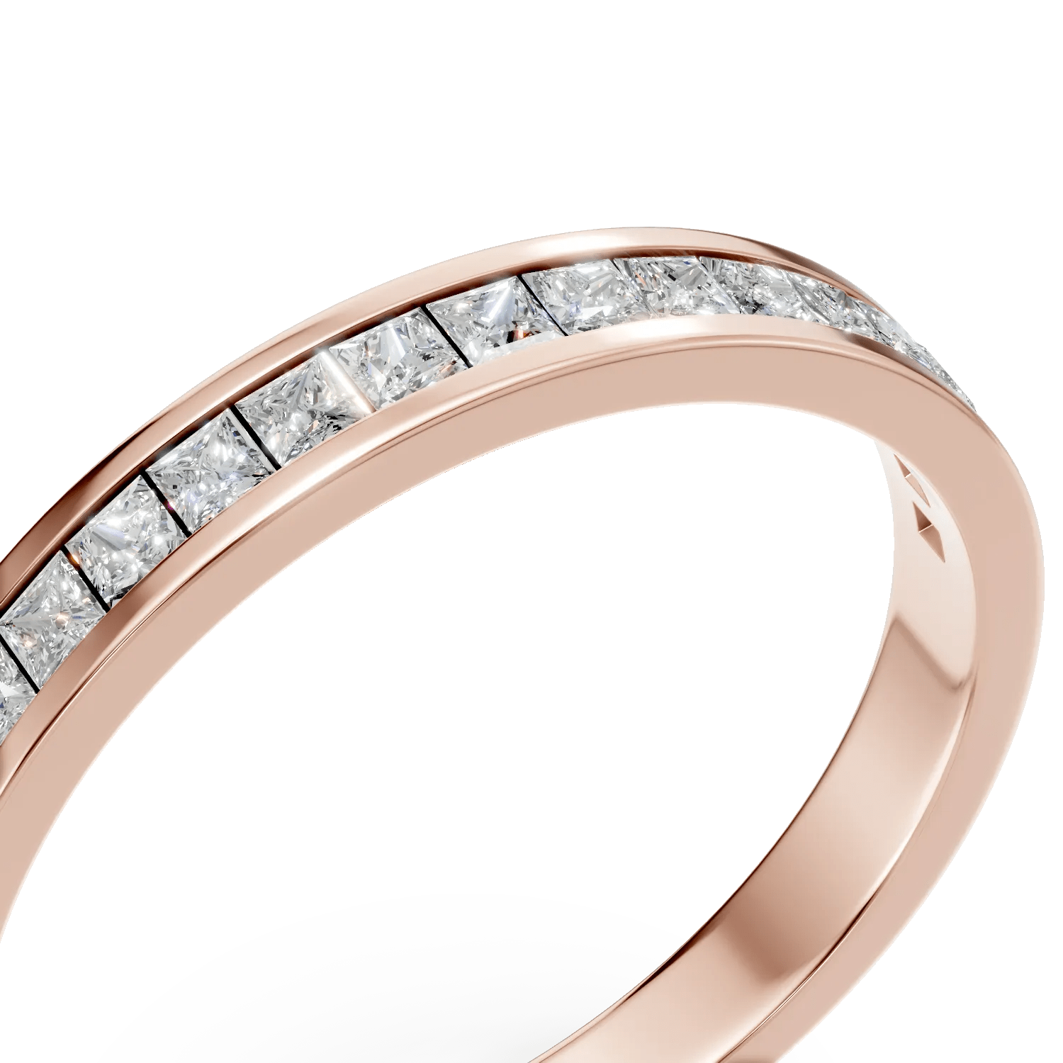 Inel semi eternity aur roz cu diamante 0.3ct Inel semi eternity aur roz cu diamante 0.3ct