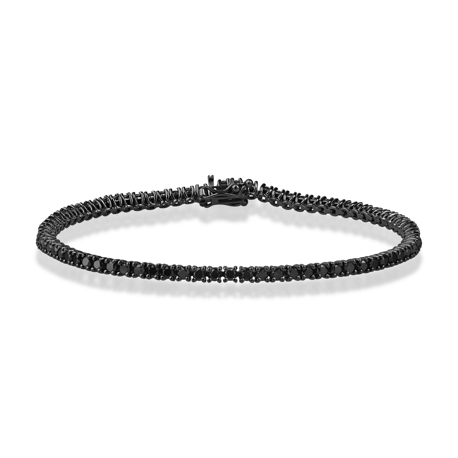 Brățară tennis din aur negru cu diamante negre de 3ct Brățară tennis din aur negru cu diamante negre de 3ct