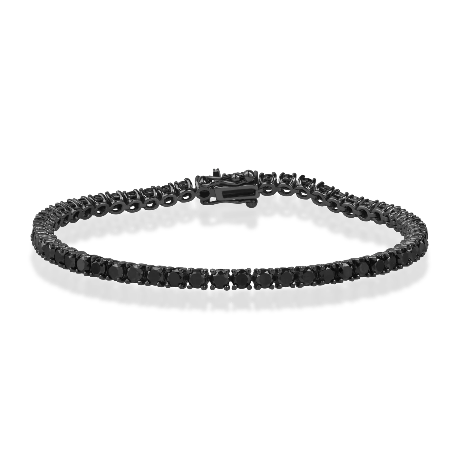 Brățară tennis din aur negru cu diamante negre de 6ct Brățară tennis din aur negru cu diamante negre de 6ct