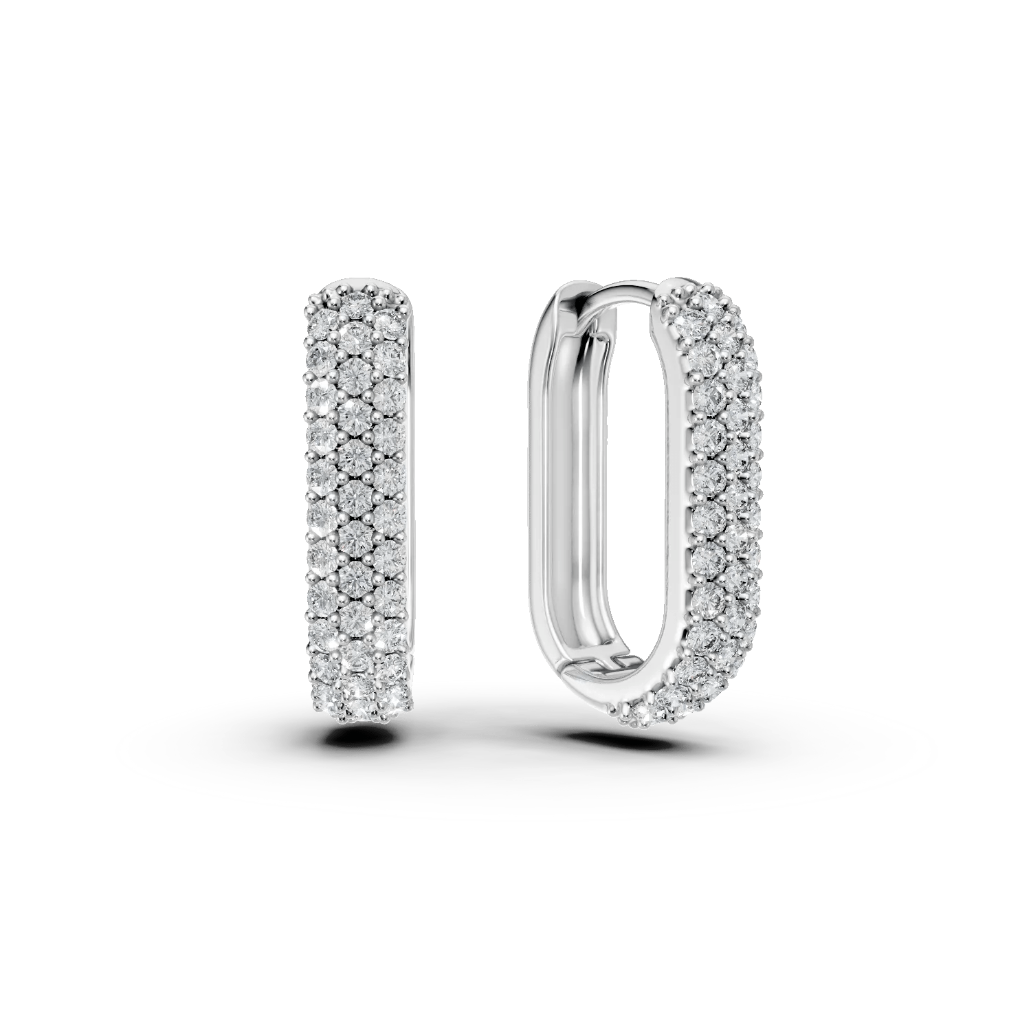 Cercei ovali aur alb cu zirconii Cercei ovali aur alb cu zirconii