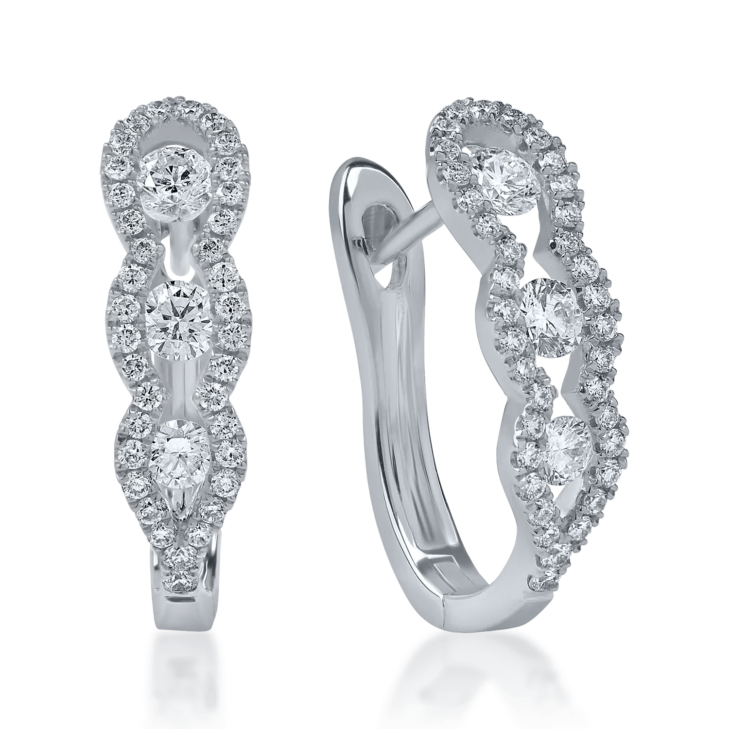 Cercei din aur alb cu diamante de 0.48ct Cercei din aur alb cu diamante de 0.48ct