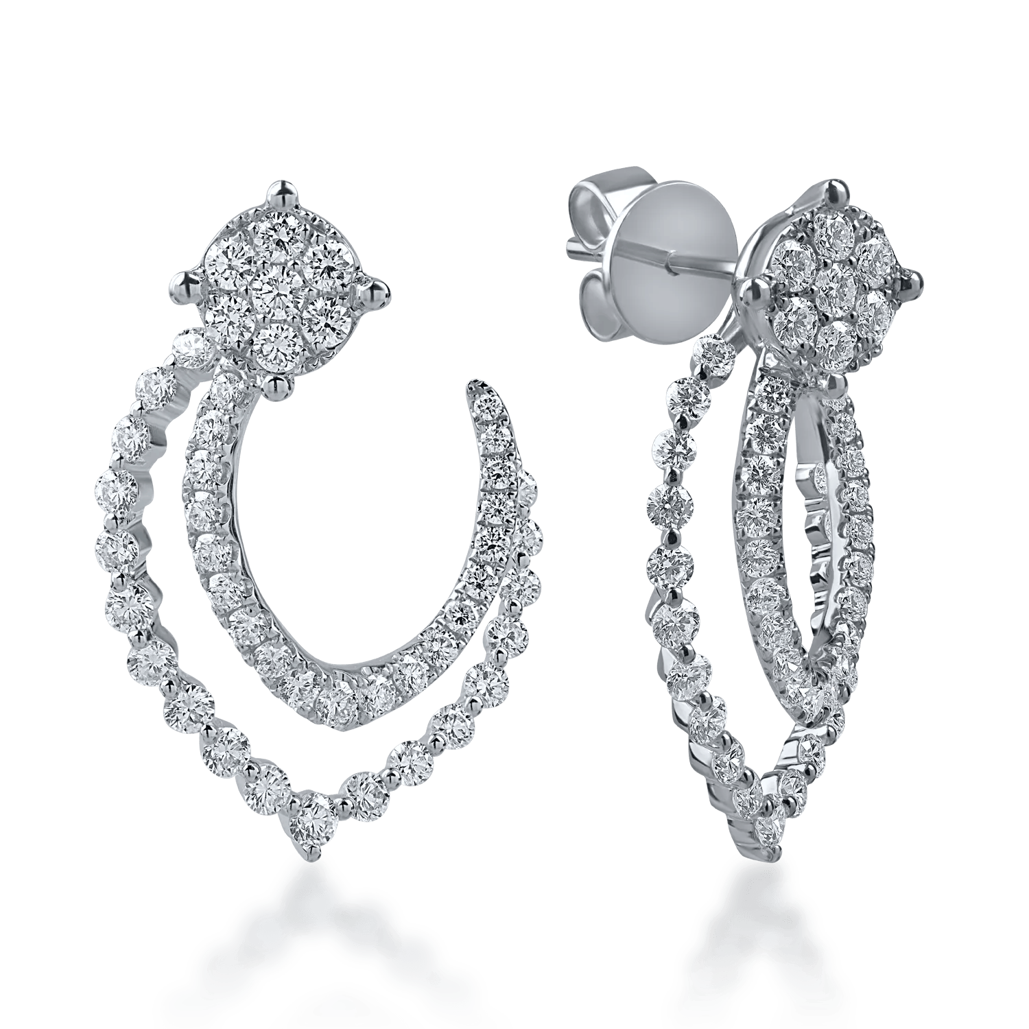Cercei din aur alb cu diamante de 1.6ct – Teilor Cercei din aur alb cu diamante de 1.6ct – Teilor