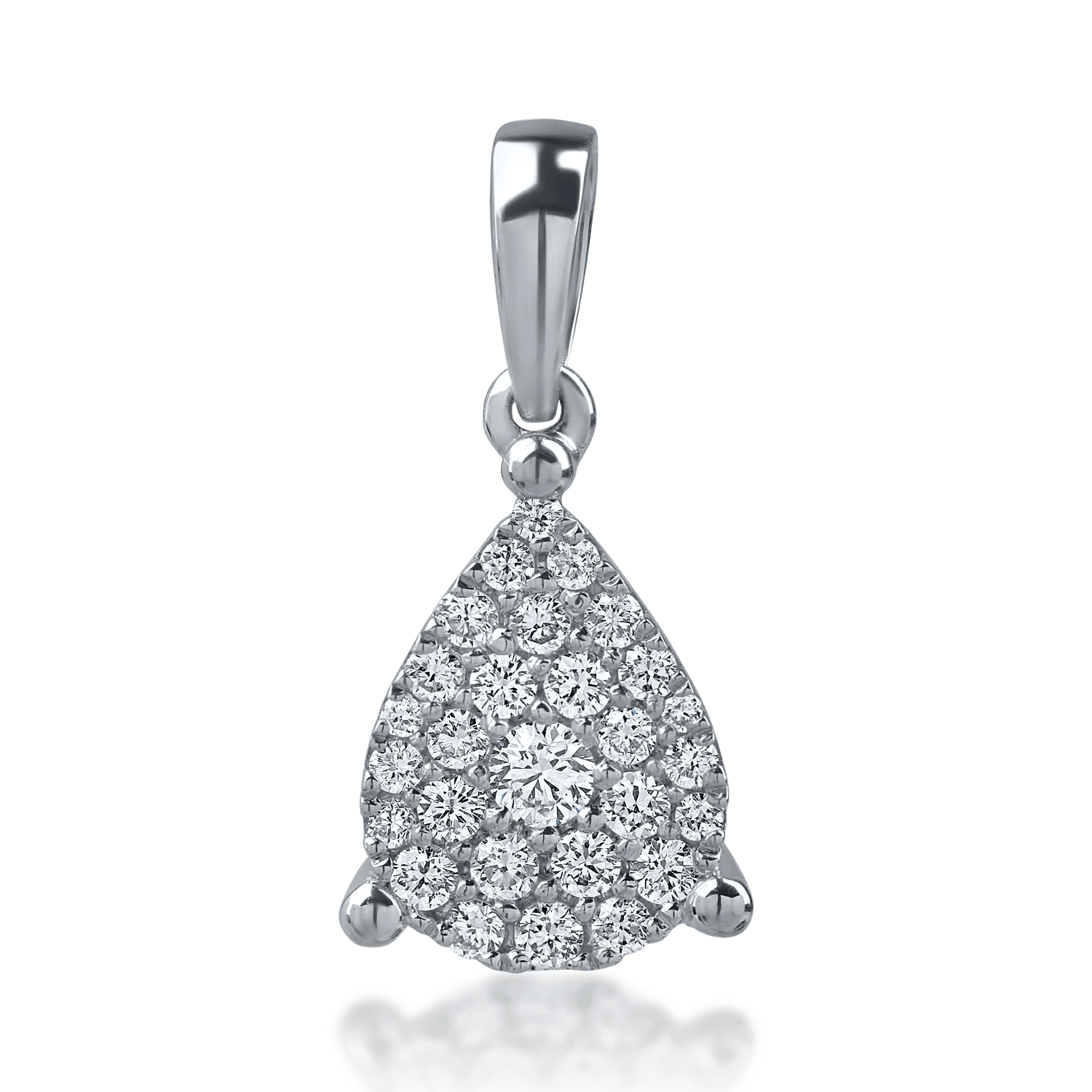 Pandantiv lacrimă din aur alb cu diamante de 0.2ct Pandantiv lacrimă din aur alb cu diamante de 0.2ct