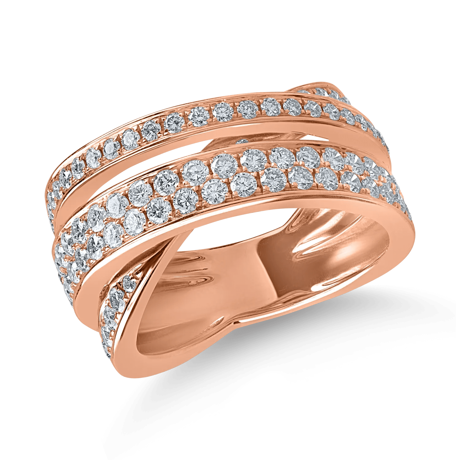 Inel aur roz cu diamante de 1.2ct Inel aur roz cu diamante de 1.2ct