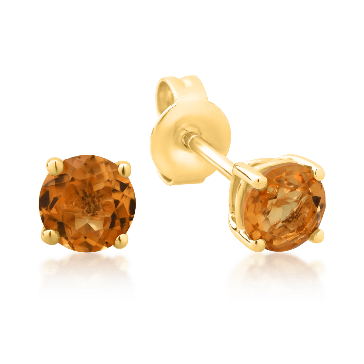 Cercei minimalisti din aur galben cu citrine de 1ct Cercei minimalisti din aur galben cu citrine de 1ct