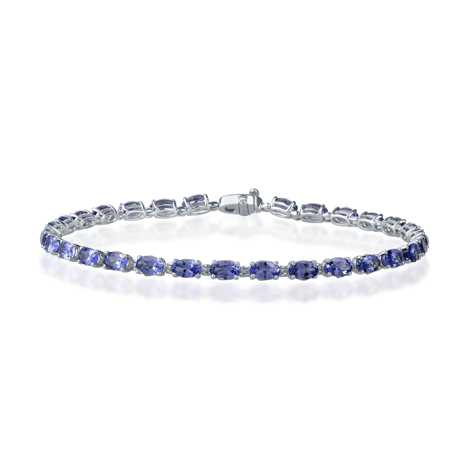 Brățară tennis din aur alb cu tanzanite ovale de 6.3ct Brățară tennis din aur alb cu tanzanite ovale de 6.3ct