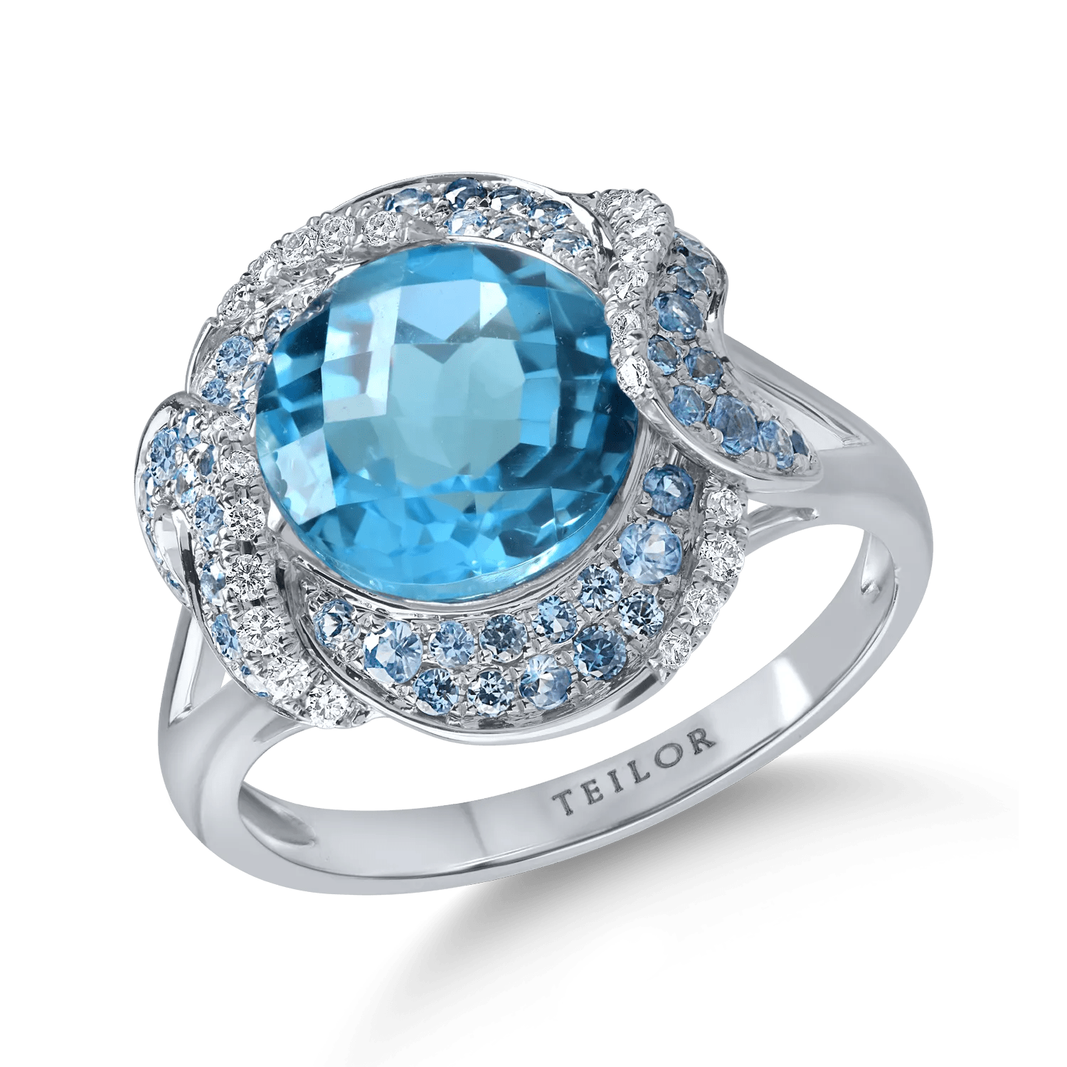 Inel din aur alb cu pietre de 4.4ct Inel din aur alb cu pietre de 4.4ct