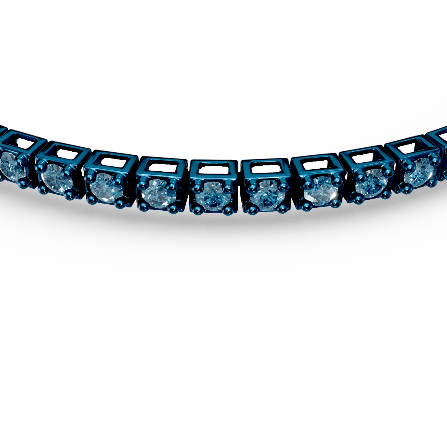 Brățară tennis din aur albastru cu diamante albastre Brățară tennis din aur albastru cu diamante albastre