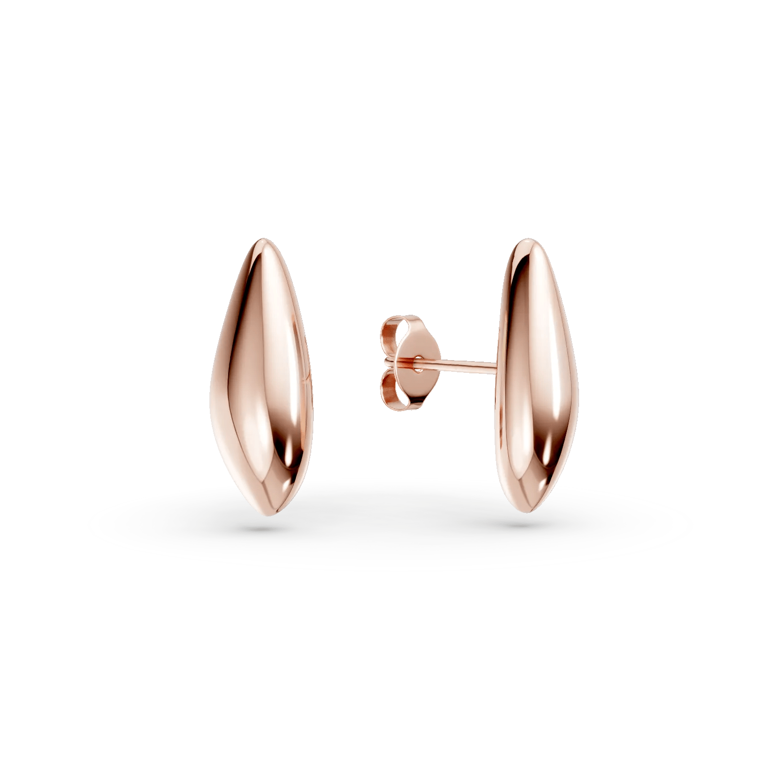 Cercei din aur roz, stil minimalist Cercei din aur roz, stil minimalist