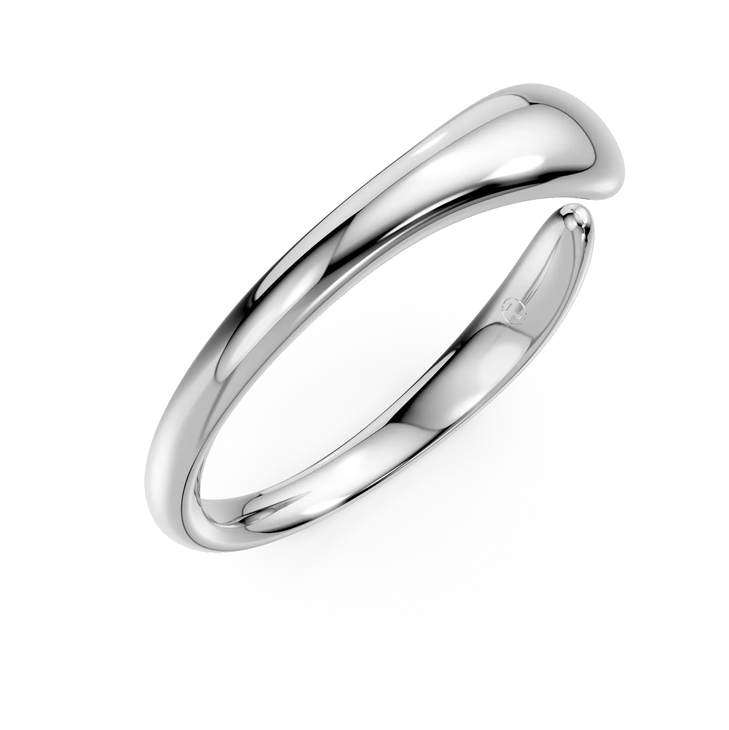 Inel minimalist deschis din aur alb Inel minimalist deschis din aur alb