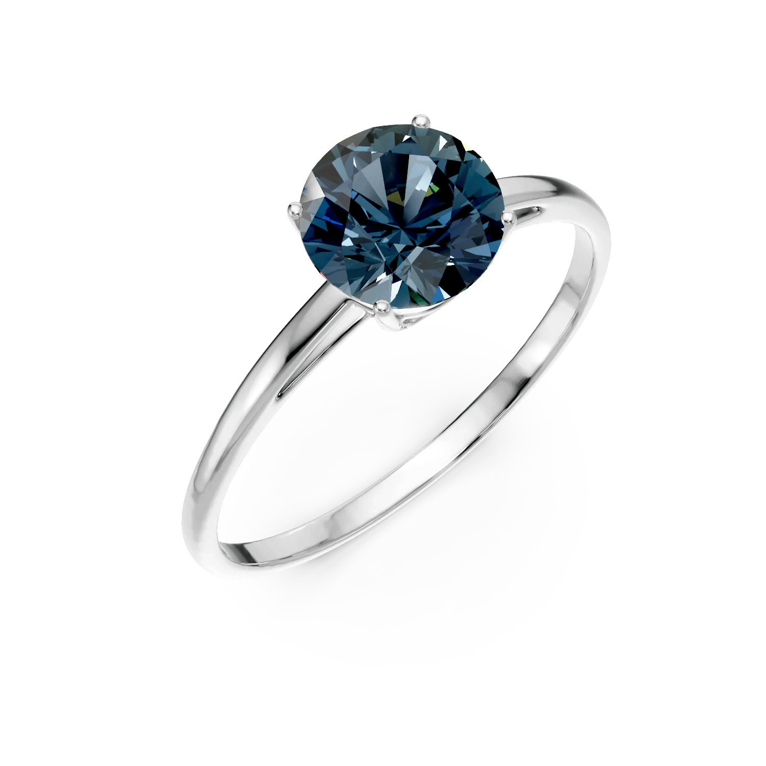 Inel din aur alb cu topaz london blue de 1.5ct – Teilor Inel din aur alb cu topaz london blue de 1.5ct – Teilor
