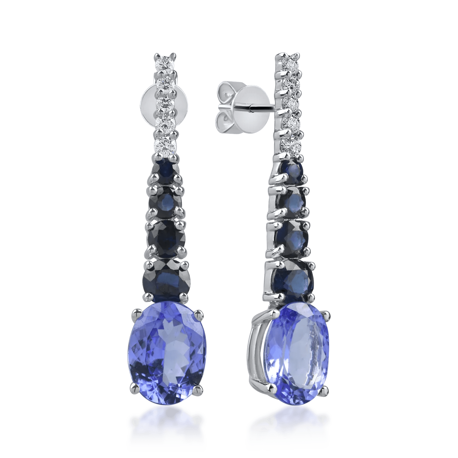 Cercei din aur alb cu pietre prețioase și semiprețioase de 5.5ct Cercei din aur alb cu pietre prețioase și semiprețioase de 5.5ct