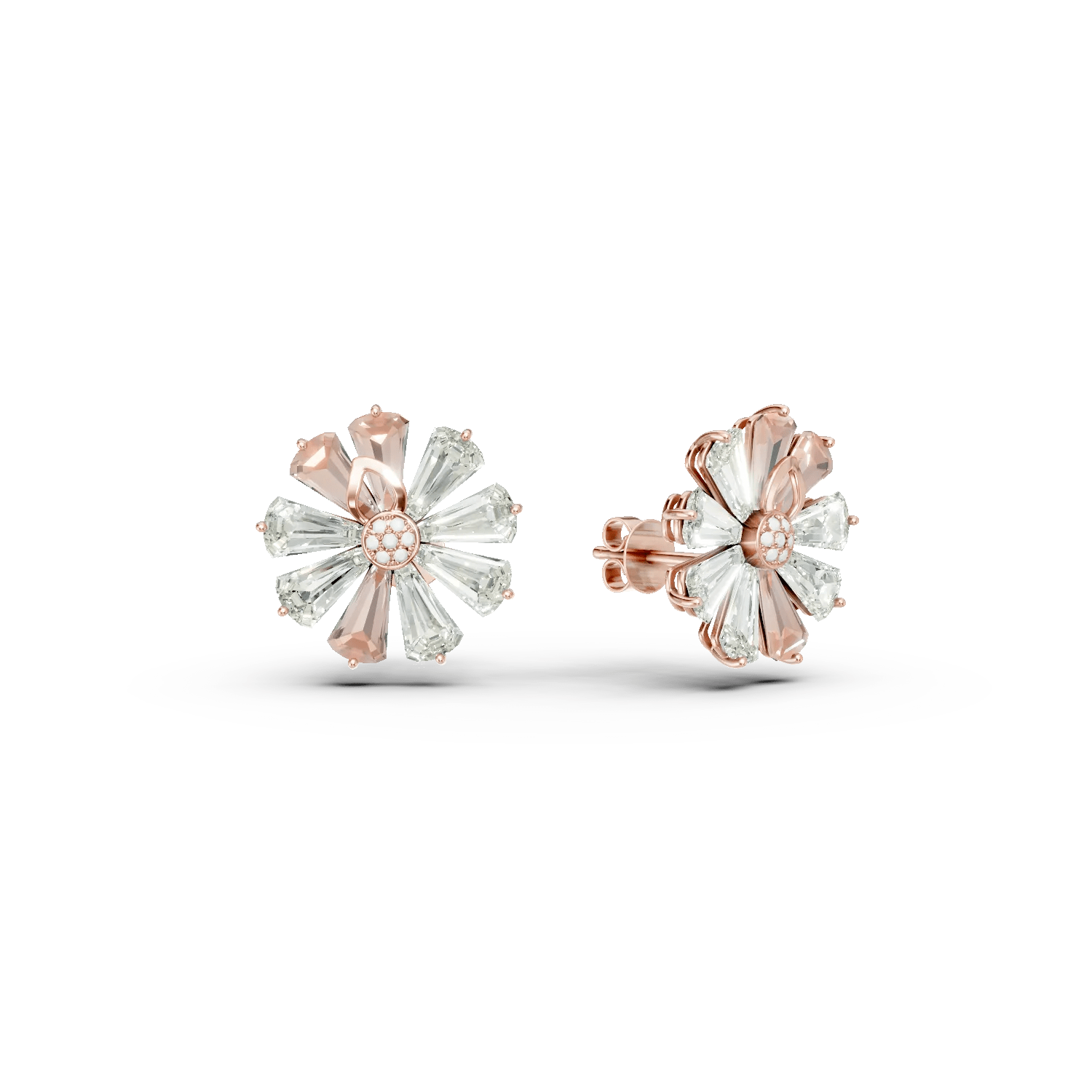 Cercei din aur roz cu pietre de 12.6ct Cercei din aur roz cu pietre de 12.6ct