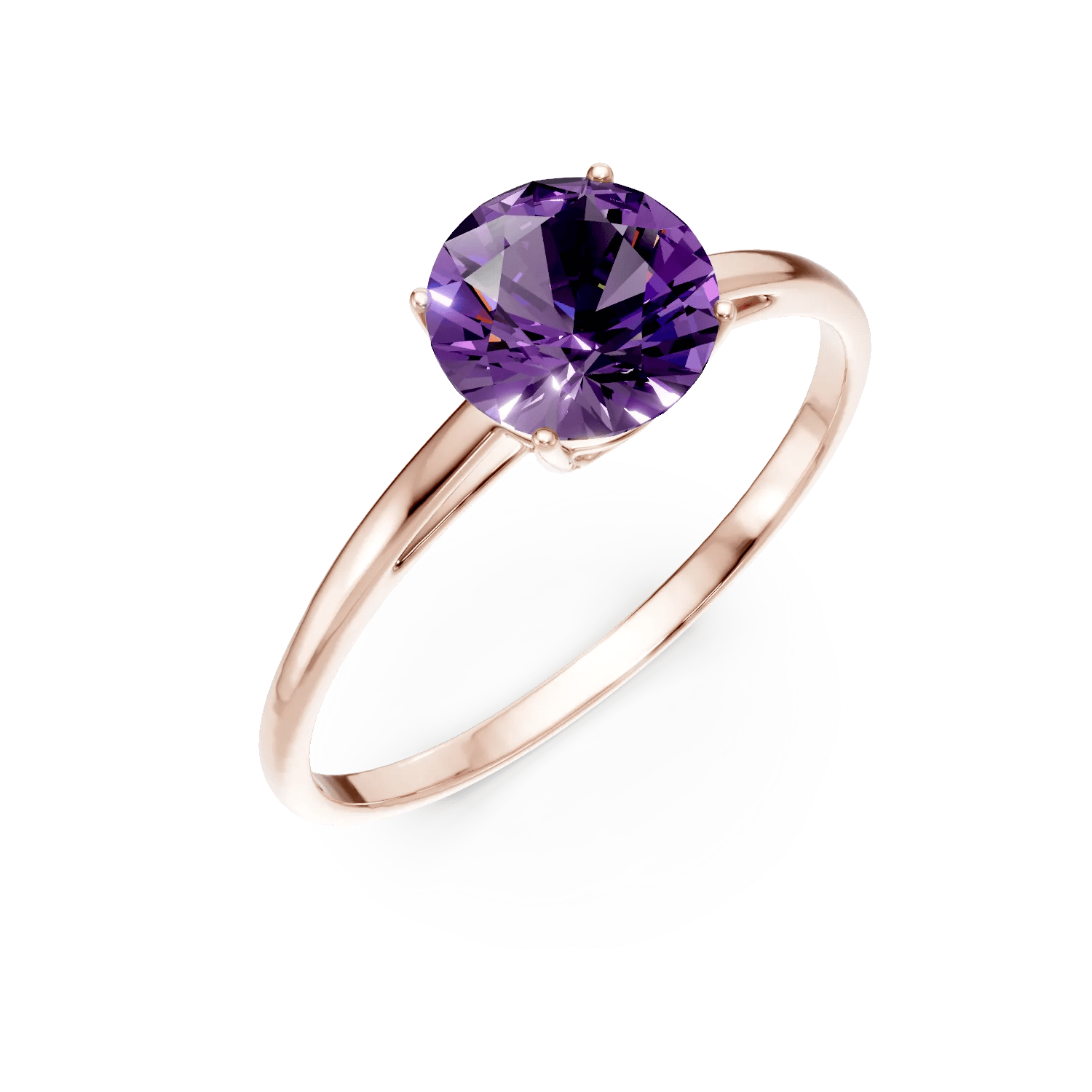 Inel din aur roz cu ametist de 1.2ct – Teilor Inel din aur roz cu ametist de 1.2ct – Teilor