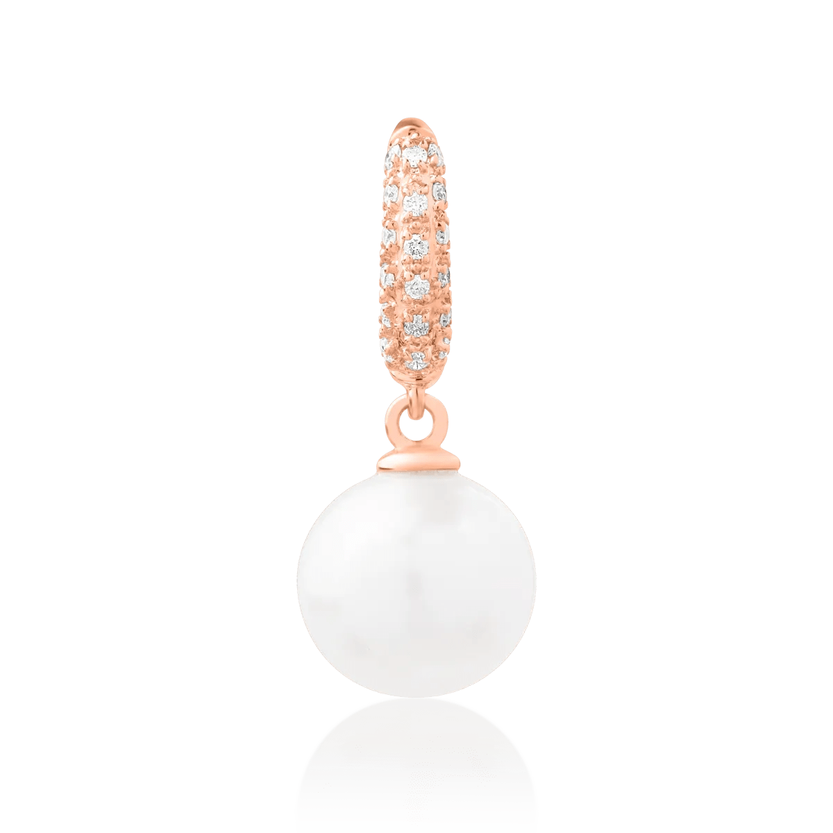 Pandantiv din aur roz cu perlă de cultură de apă dulce 3.98ct și diamante 0.07ct Pandantiv din aur roz cu perlă de cultură de apă dulce 3.98ct și diamante 0.07ct