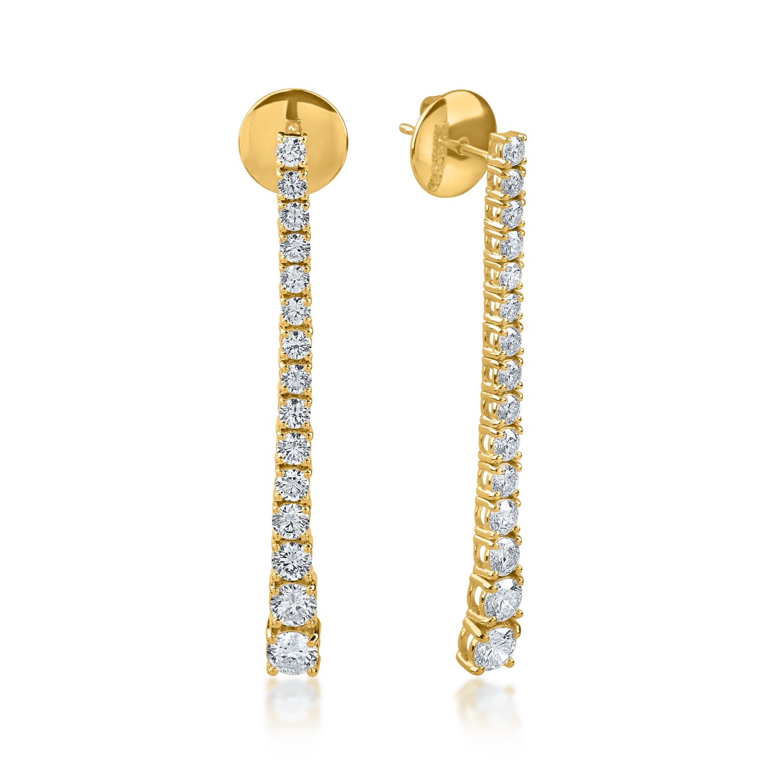 Cercei din aur galben cu diamante de 2ct Cercei din aur galben cu diamante de 2ct