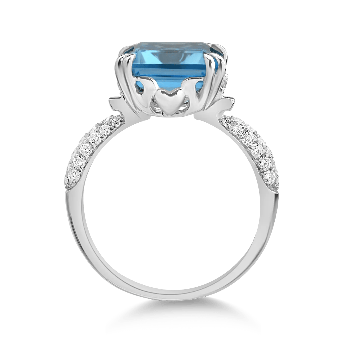 Inel din aur alb cu topaz și diamante – Teilor Inel din aur alb cu topaz și diamante – Teilor