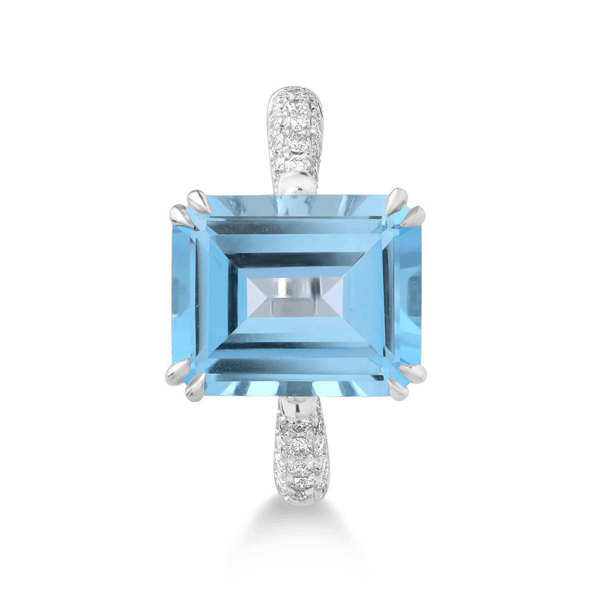 Inel din aur alb cu topaz și diamante – Teilor Inel din aur alb cu topaz și diamante – Teilor
