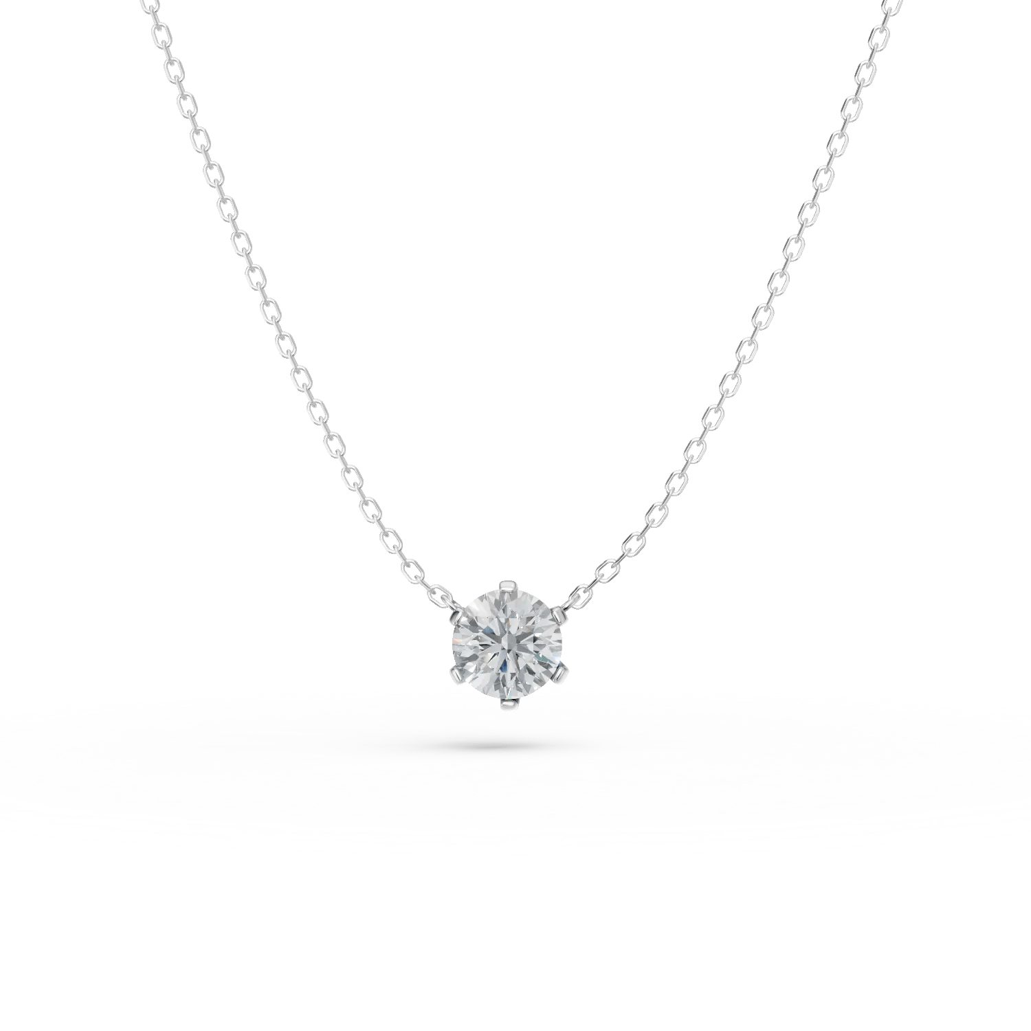 Lanț cu pandantiv din aur alb cu diamant de 0.1ct Lanț cu pandantiv din aur alb cu diamant de 0.1ct