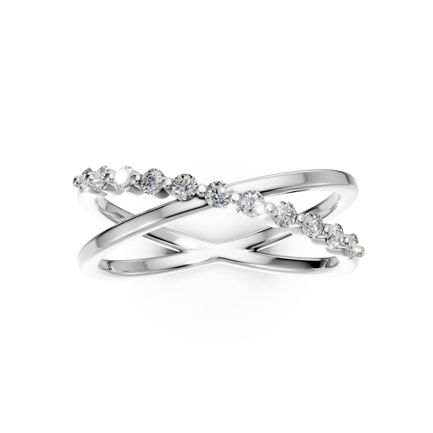 Inel semi eternity din aur alb cu diamante Inel semi eternity din aur alb cu diamante