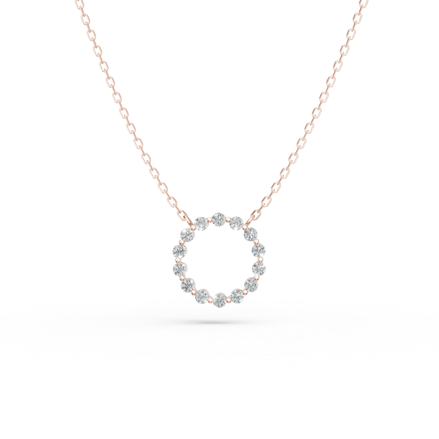 Colier din aur roz cu diamante de 0.2ct Colier din aur roz cu diamante de 0.2ct