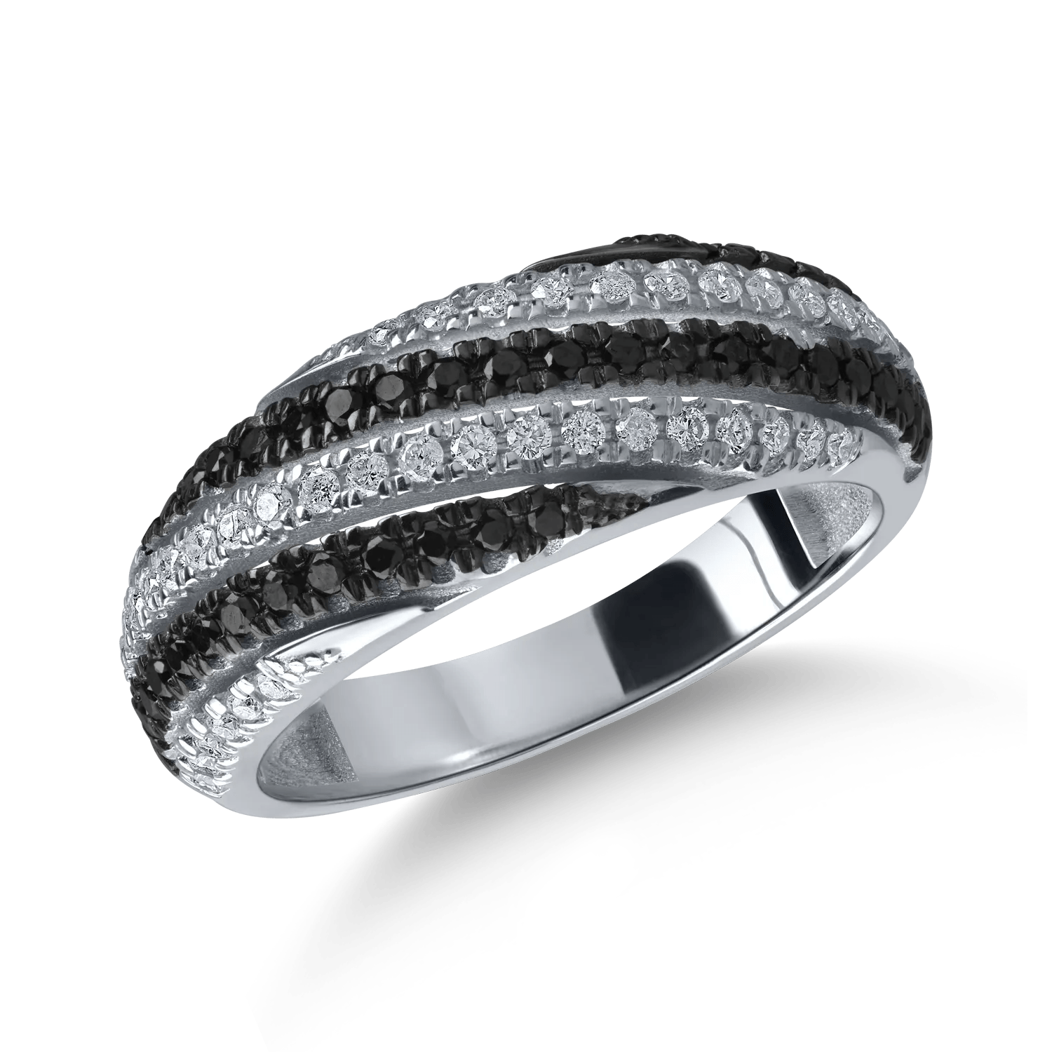 Inel din aur alb cu microsetting și diamante de 0.3ct Inel din aur alb cu microsetting și diamante de 0.3ct