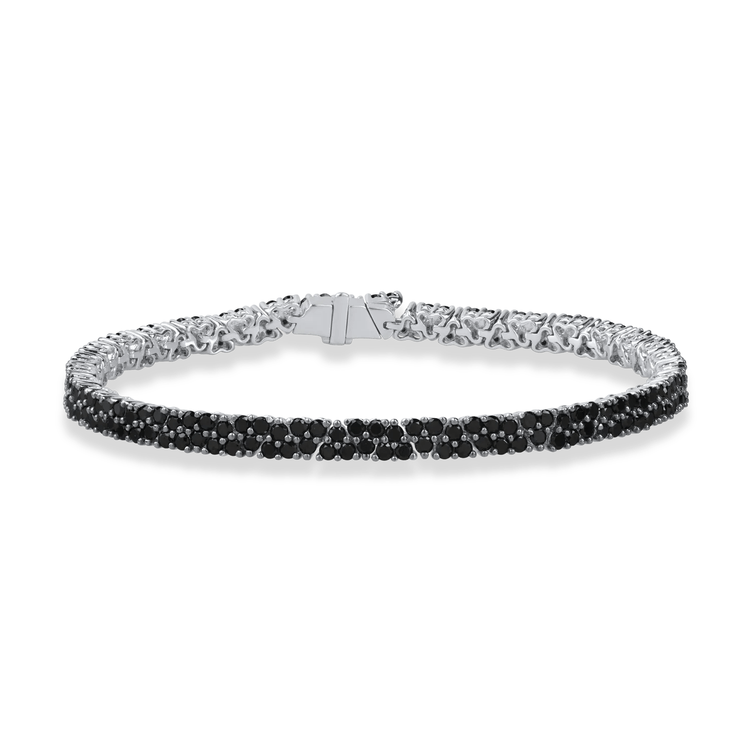 Brățară tennis din aur alb cu diamante negre de 3.9ct Brățară tennis din aur alb cu diamante negre de 3.9ct