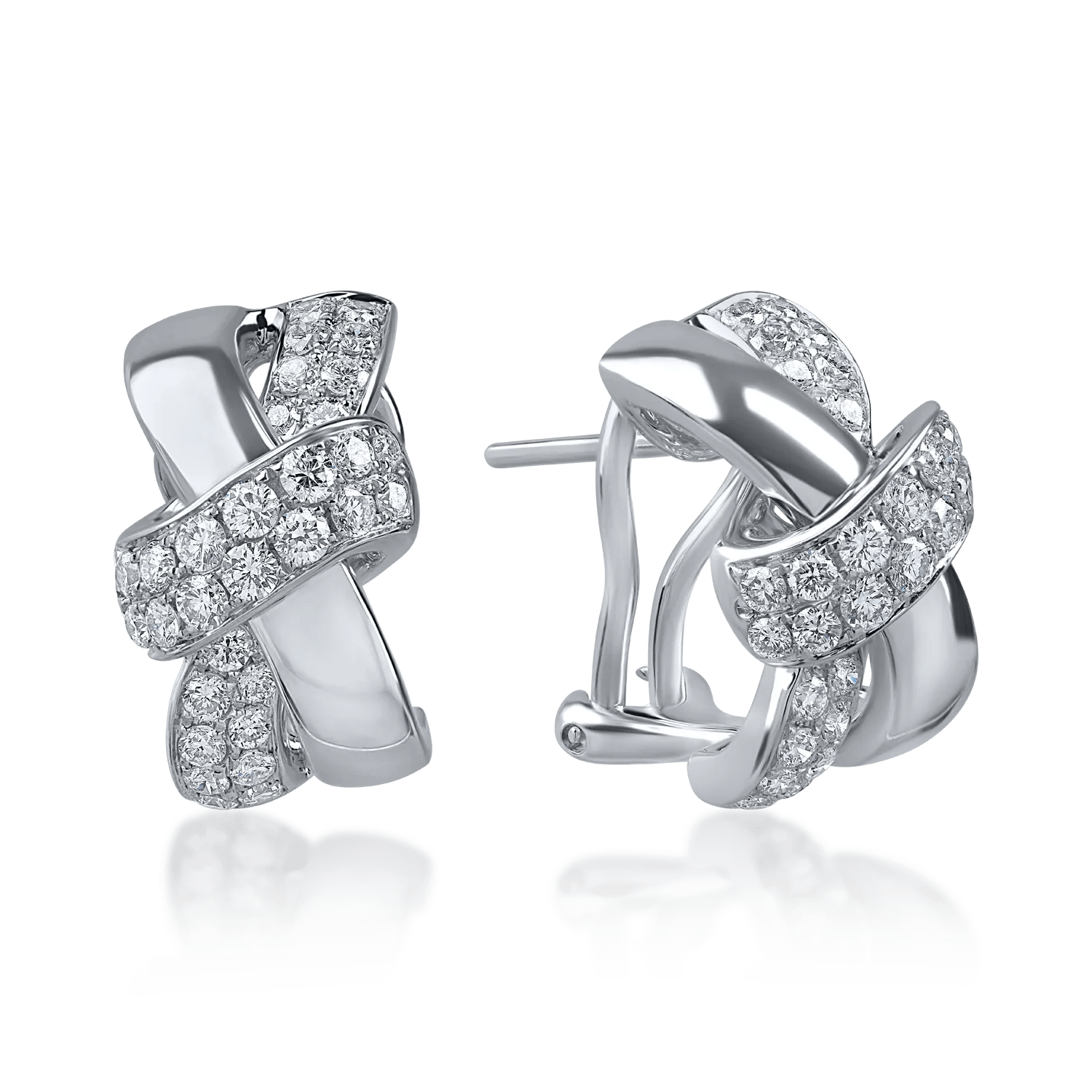 Cercei din aur alb cu diamante de 1.05ct Cercei din aur alb cu diamante de 1.05ct