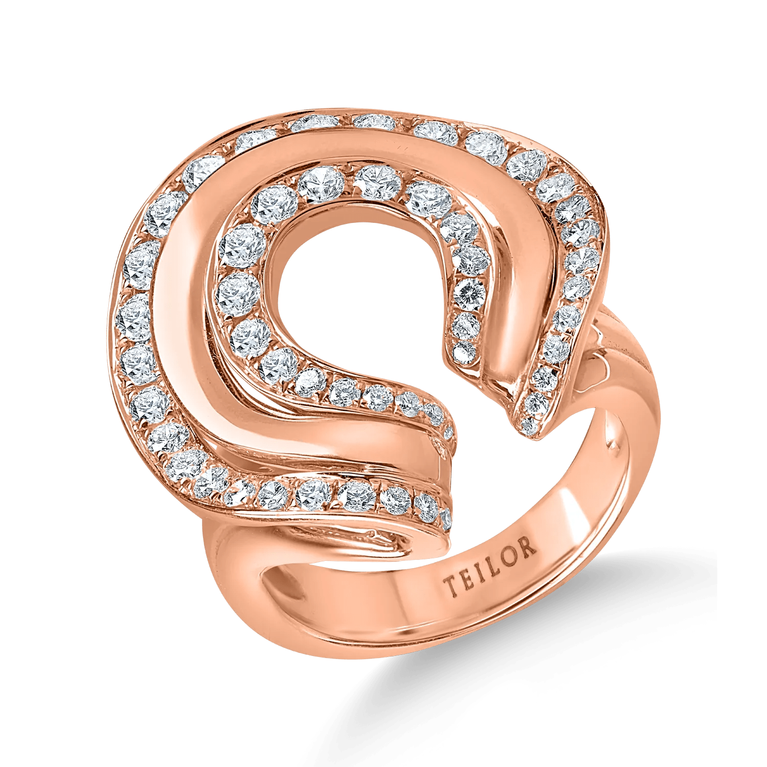 Inel din aur roz minimalist cu diamante de 1.37ct Inel din aur roz minimalist cu diamante de 1.37ct