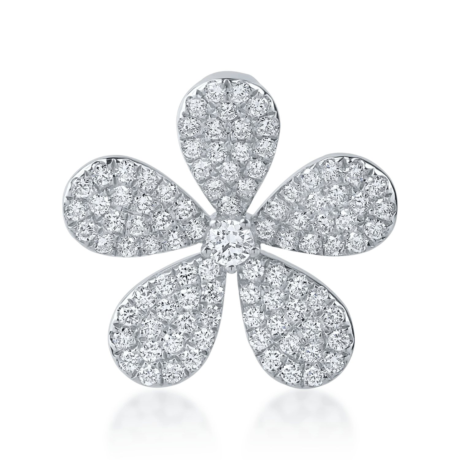 Pandantiv din aur alb cu diamante de 0.8ct, design floral Pandantiv din aur alb cu diamante de 0.8ct, design floral