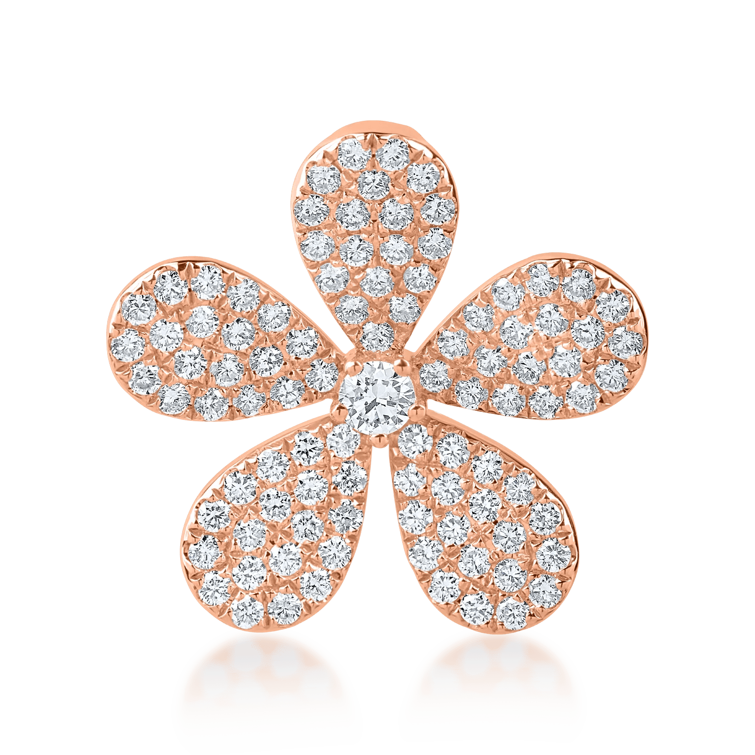 Pandantiv floare din aur roz cu diamante de 0.9ct Pandantiv floare din aur roz cu diamante de 0.9ct