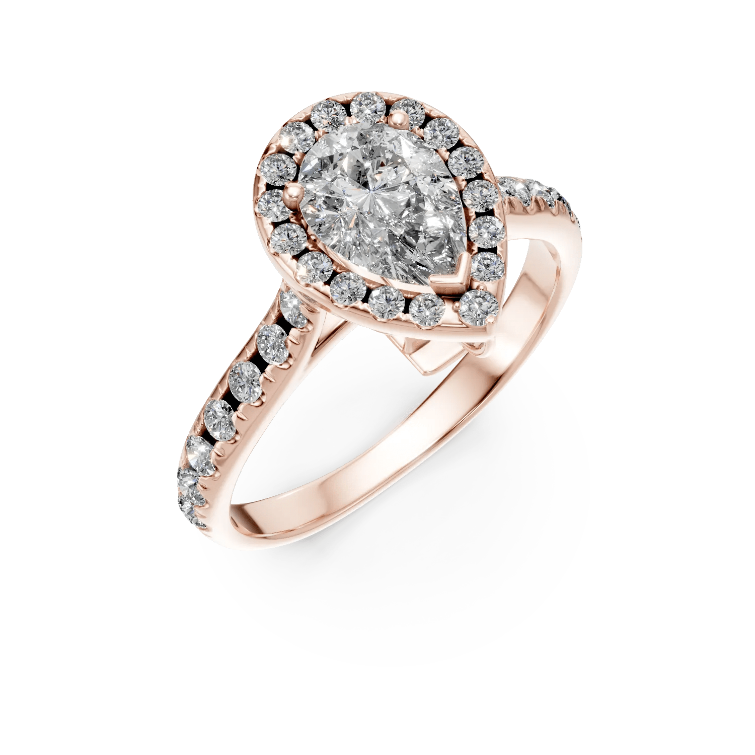 Inel de logodnă din aur roz cu diamante de 1.2ct Inel de logodnă din aur roz cu diamante de 1.2ct