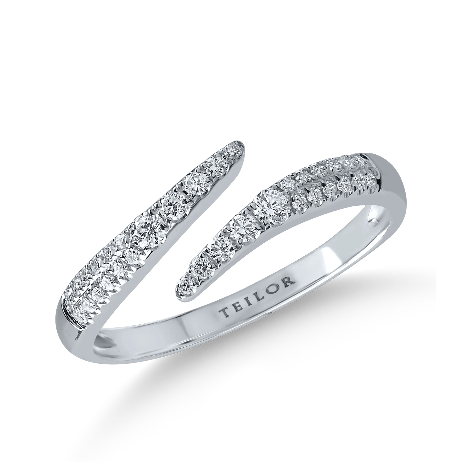 Inel din aur alb cu diamante de 0.23ct, design minimalist Inel din aur alb cu diamante de 0.23ct, design minimalist